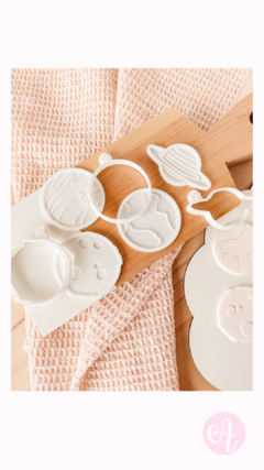 Set Cortantes + Stamps Planetas Mini Pasteleria