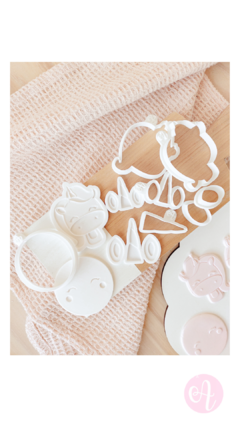 Set Cortantes + Stamps Mini Pasteleria Unicornio