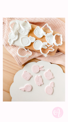 Set Stamp + Cortantes Animales Woodland Muy Alfon Mini Pasteleria en internet