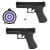 Combo 2 Pistola Airsoft Spring Rossi Glock V307 - 11 Tiros + Alvo