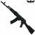 Rifle de Airsoft Ics Modelo Ak74 Full Metal Com 2mag's + 1000 Bb's + Bateria e Carregador Lipo