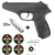 Pistola de Pressão Co2 4.5mm Gamo P-25 Blowback com 20 cilindros de CO2, 1000 chumbinhos GAMO e 100 alvos.