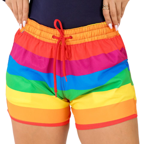 Short de Tactel com Elastano Feminino Bandeira
