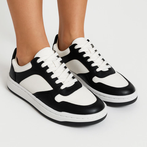 Tênis Casual Branco e Preto - comprar online