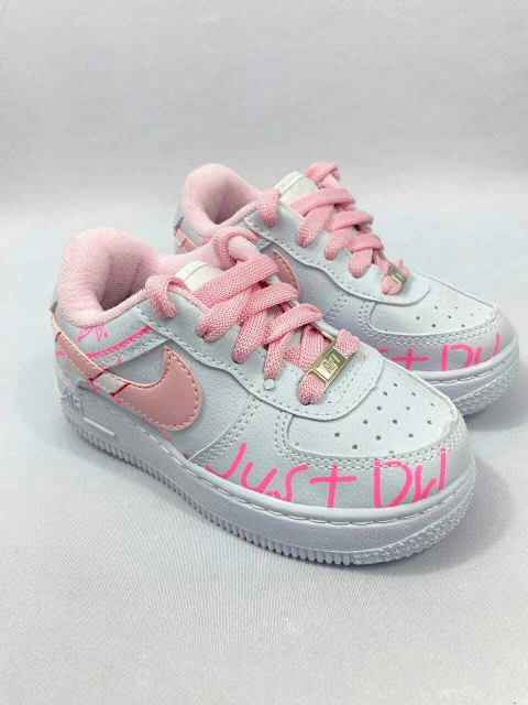Tênis Nike Inspired Infantil Branco e Rosa - comprar online
