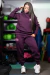 Buzo Hoodie Oversize Mujer MSC Bordó Borravino de Algodón Frizado