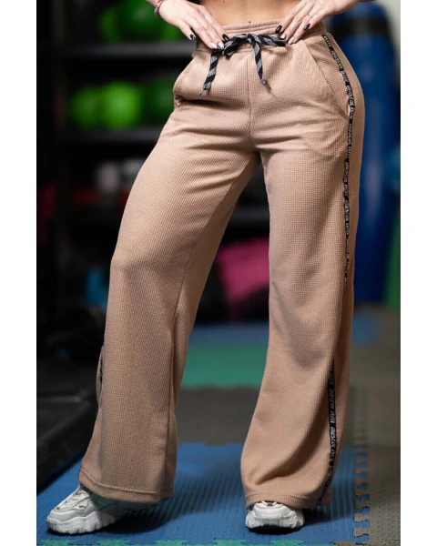 Pantalón Oxford Mujer Wide Leg Waffle Panal Deportiva