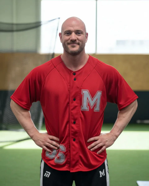 Camiseta Casaca Deportiva Con Botones Estilo americano Béisbol para Gym Rojo - comprar online