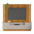 Home Theater Fagner c/ painel ripado 2 portas e 1 gaveta - 1,82, Padrao - Cinamomo / Off White