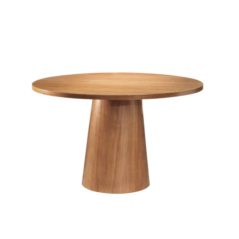 Mesa Apoena com Tampo Laminado e Base Cone em Madeira Redonda - comprar online
