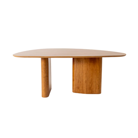 Mesa Fulham com Tampo Laminado e Base em Madeira Formato Orgânico - comprar online