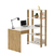 Escrivaninha Mar c/ Estante 4 prateleiras - Cor: Off White c/ Carvalho - loja online