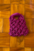 bolsa macramê rosa