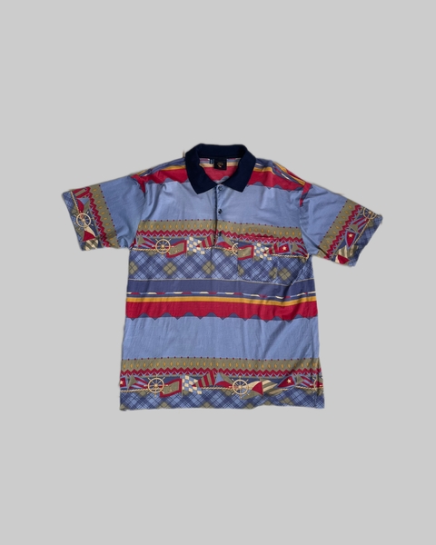 camisa polo estampada italy