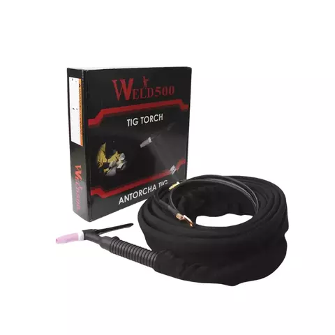 ANTORCHA TIG S26 VÁLVULA FLEXIBLE 3.81 METROS CON FUNDA MARCA WELD500