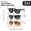 ¡¡OFERTA 3X1!! LENTES RAYBAN ERIKA + AVIATOR Y WAYFARER DE REGALO (IMPORTADOS)