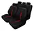 Fundas universales para asientos de auto en color negro con detalles en rojo, juego de 9 piezas