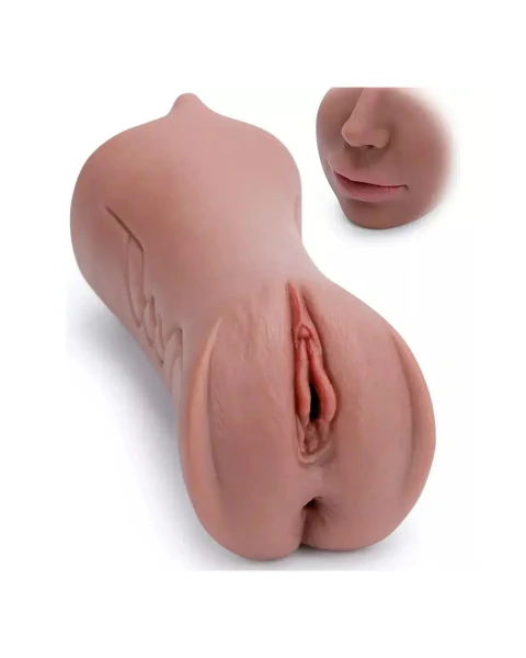 Masturbador Masculino Boca Ano Vagina Realista Con Vibrador