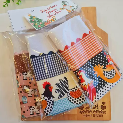 Pano de Prato animais da fazenda presente sortido