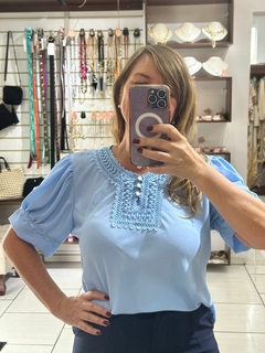 Blusinha Renda Manga Bufante