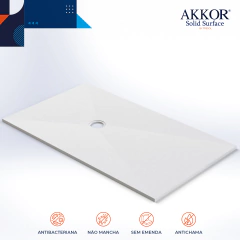 Piso Box Banheiro - Base para Ducha Akkor - Akkor Solid Surface