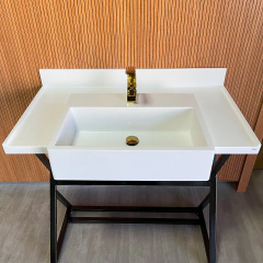 Bancada Pia Tampo Completo Banheiro Unity Sink Akkor 97x50cm na internet
