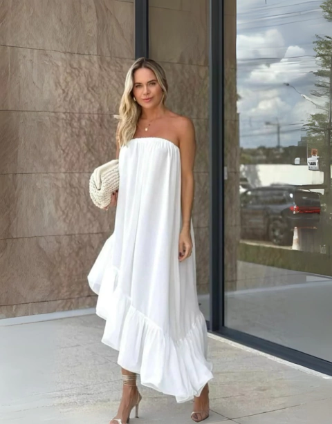 Vestido Tomara que Caia Babados Ponta - comprar online