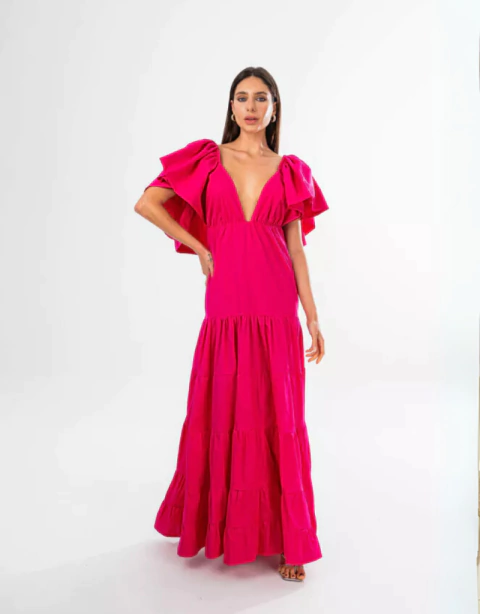 Vestido Babados Tricoline - comprar online