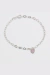Pulseira Feminina Coração Rosa Claro - KMJOIASDEPRATAS