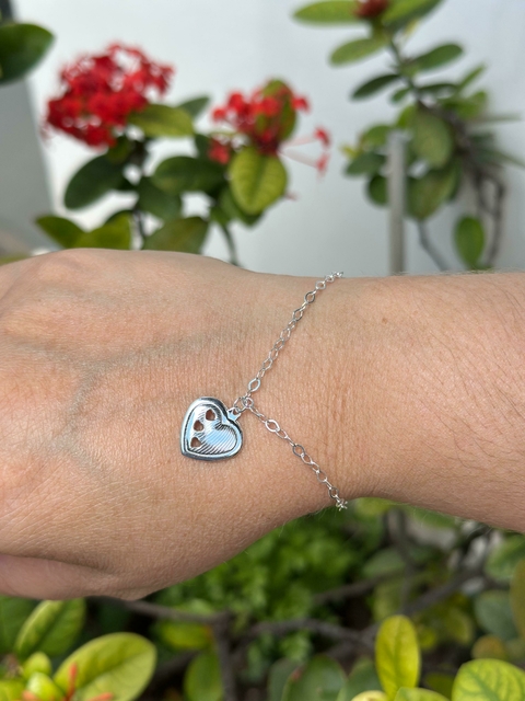Pulseira Feminina Coração Fechado Grande