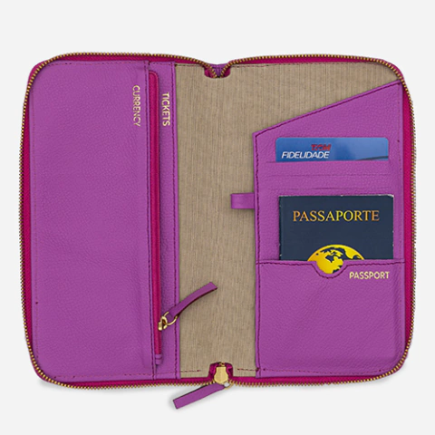 Carteira Porta Documentos de Viagem Couro - comprar online