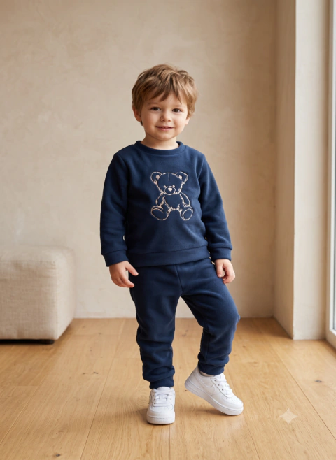 Conjunto Soft Pettenati Ursinho Azul Marinho
