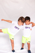 CAMISETA INFANTIL BRANCA C/ ROXO