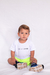 CAMISETA INFANTIL BRANCA C/ PRETO - comprar online