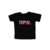 CAMISETA INFANTIL FEMININA PRETA C/ ROSA