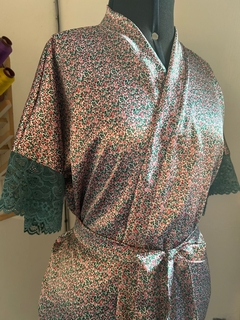 Robe estampado + renda (peça única) - comprar online