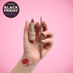 Combo Lápis Delineador Retrátil para Lábios Bombom + Batom Cintilante Dia a Dia Mahav Cor Red Shine - comprar online