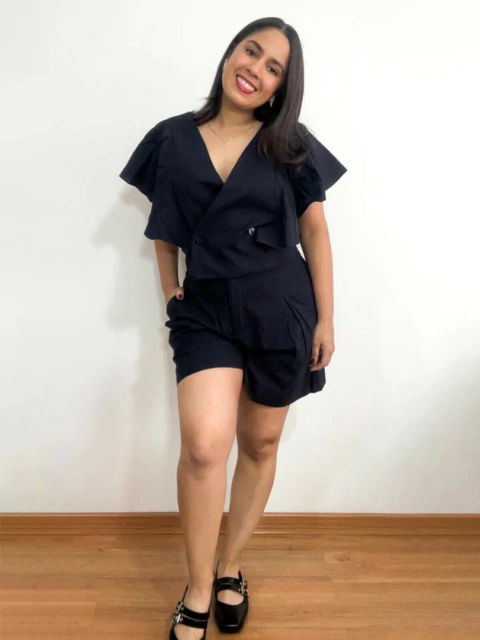 Colete algodão misto com detalhe babado - Cordoce - comprar online