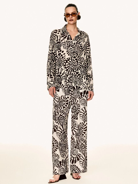 Calça viscose estampado concha - Cordoce