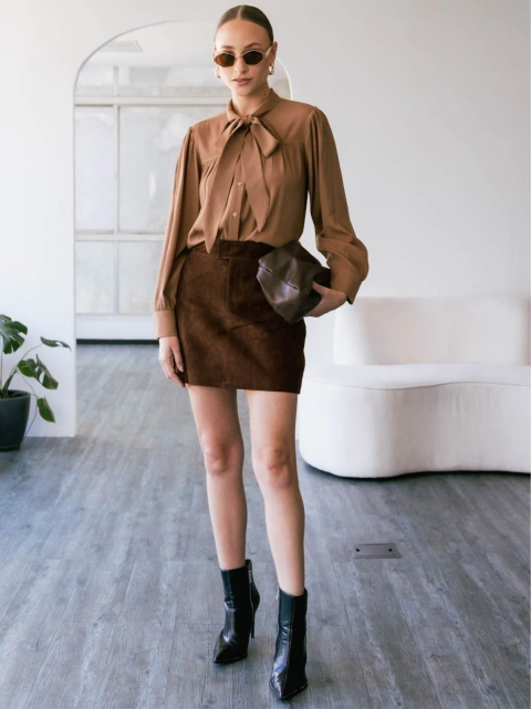 Camisa viscose com franzido e laço - Cordoce - comprar online