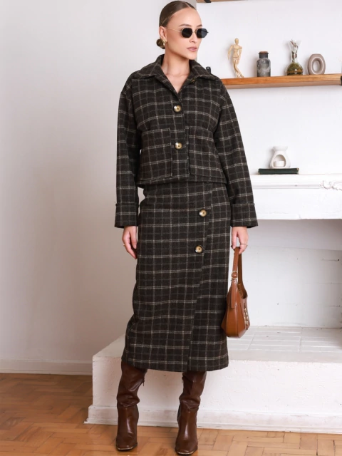 Saia transpassada xadrez - Cordoce