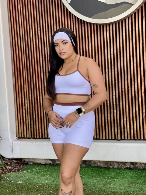 Conjunto CF | Branco com Marrom - comprar online