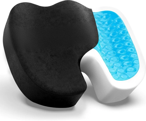 Almohadón Ortopédico OZZ Cojin para Silla de Oficina y Auto con Espuma Viscoelástica y Gel Refrescante - Ergonómico Antiestrés - Alivio Cóccix, Ciátic - comprar online
