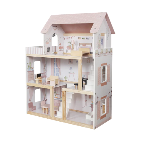 Casita de Muñecas de Madera Infantil con Detalles Realistas - comprar online