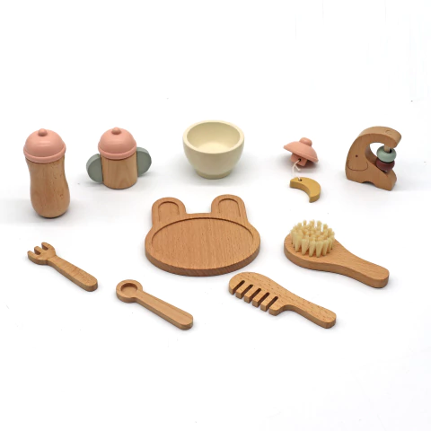 Set de Biberones de Madera para Muñecas Infantil Didáctico - comprar online