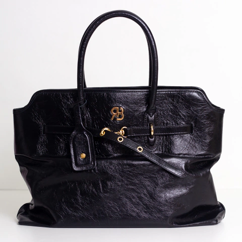 Bolsa Shopper Grande Couro Amassado com Trava - comprar online