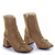 Bota Salto Bloco Médio Cano Curto Couro - comprar online
