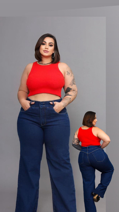 Calça Wide leg com lycra