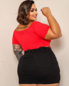 Short saia preto