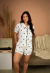 Pijama Short Doll Americano Creme com Estrelas - loja online